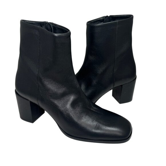 Bruno Magli Fenice Black Leather Square Toe Side Zip Boot US 11, 42.5 New $495 - Picture 2 of 8